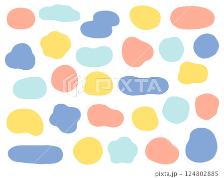 ゆるいフレームのベクターイラストセット。枠、楕円、曲線 124802885