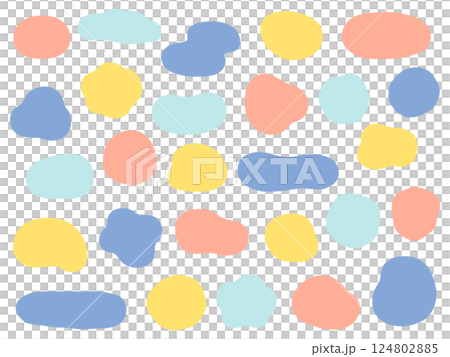 ゆるいフレームのベクターイラストセット。枠、楕円、曲線 124802885