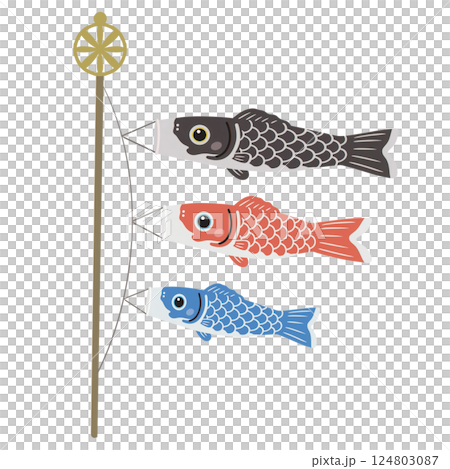 鯉魚旗插畫素材 124803087