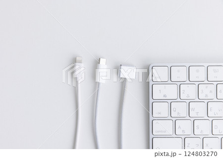 キーボードとケーブル 124803270