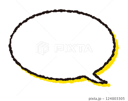 シンプルで使いやすい手描きタッチの黒い線の吹き出し 124803305