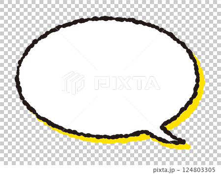 シンプルで使いやすい手描きタッチの黒い線の吹き出し 124803305