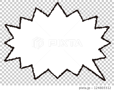 簡單易用的手繪黑白爆炸語音氣泡 124803312