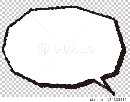 簡約易用的手繪風格黑線對話框。 124803313