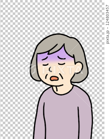 体調不良になるシニア女性 124803457