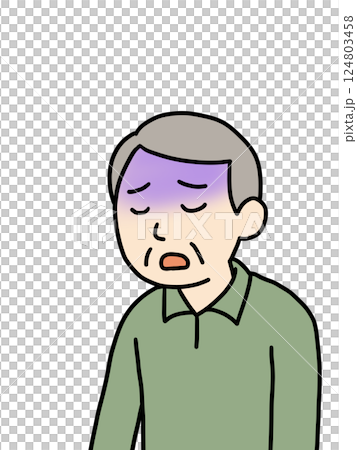 体調不良になるシニア男性 体調不良になるシニア男性 124803458