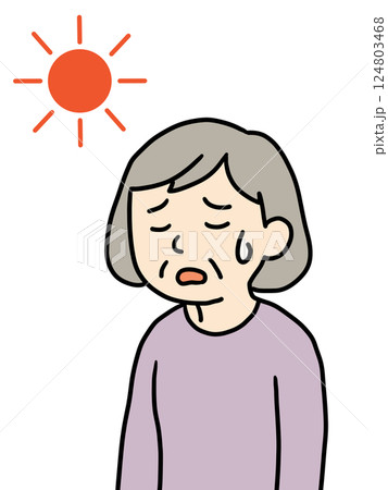 熱中症になるシニア女性2（太陽） 124803468