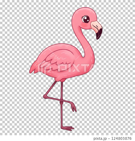 簡單可愛的火烈鳥插圖 簡單可愛的火烈鳥插圖 124803876