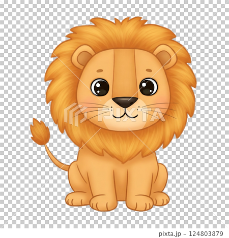 Simple and cute lion illustration 124803879