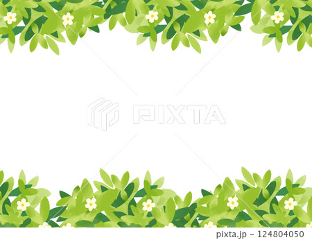 さわやかな新緑と花の背景素材	 124804050