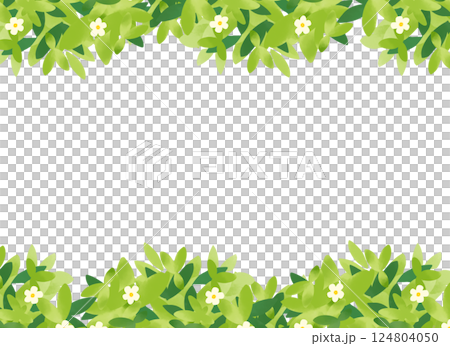 さわやかな新緑と花の背景素材	 124804050