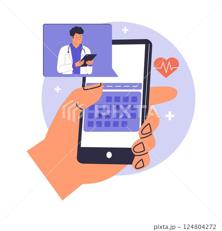 Medical Appointment Online Booking Illustration Medical Appointment Online Booking Illustration 124804272