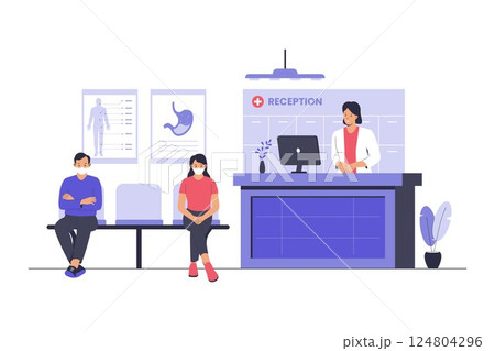 Reception Hospital Room Illustration Reception Hospital Room Illustration 124804296