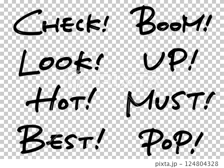 Attention-grabbing English handwritten character set 124804328