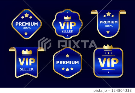 Premium VIP seller labels set 124804338