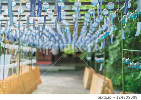 大阪府三島郡島本町の水無瀬神宮の風鈴を撮影したもの 124805009