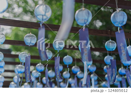 大阪府三島郡島本町の水無瀬神宮の風鈴を撮影したもの 124805012