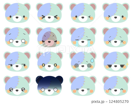 ハロウィンくまのいろんなお顔 124805270