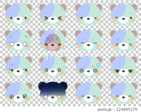 ハロウィンくまのいろんなお顔 124805270