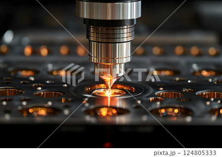 Precision Metal Engraving Process with Industrial Laser Technology for Manufacturing Generative AI Precision Metal Engraving Process with Industrial Laser Technology for Manufacturing Generative AI 124805333