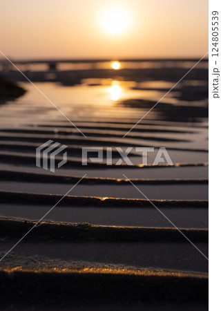 真玉海岸の幻想的な夕暮れの風景 124805539