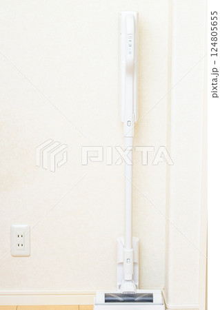 白色の掃除機とコンセント 白色の掃除機とコンセント 124805655