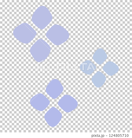薄い青色の三つの花 124805710