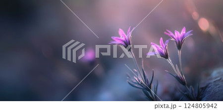 Lavender flowers in the foreground blurred background macro photography. Lavender flowers in the foreground blurred background macro photography. 124805942