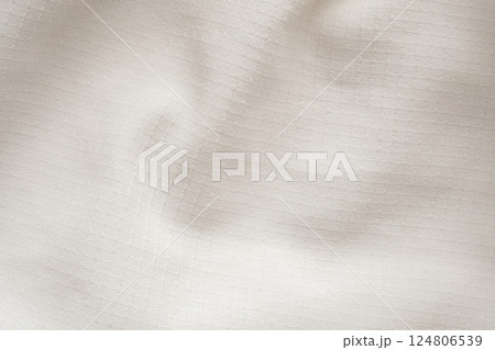 White sports clothing fabric football shirt jersey texture abstract background 124806539