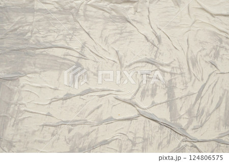 Gray color on white crumpled and creased paper poster texture background 124806575