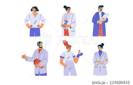 A variety of Diverse Medical Professionals represented in Modern Illustrations around us today A variety of Diverse Medical Professionals represented in Modern Illustrations around us today 124806910