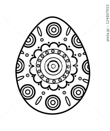 Intricate Easter Egg Mandala Design Vector Illustration 124807053