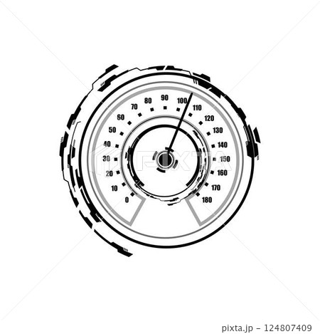 Auto speedometer dashboard with digits scale, speed gauge, vector speed accelerate indicator, progress bar display Auto speedometer dashboard with digits scale, speed gauge, vector speed accelerate indicator, progress bar display 124807409