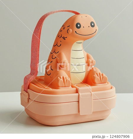 Adorable dinosaur-themed lunchbox for kids playful design with trendy pastel colors 124807906