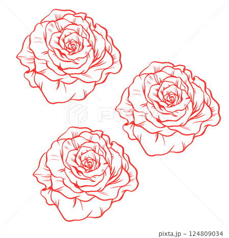 red round frame made from circles 124809034
