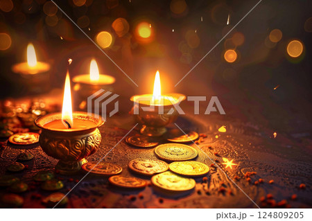 Greeting card with holiday composition for happy Akshaya Tritiya Greeting card with holiday composition for happy Akshaya Tritiya 124809205