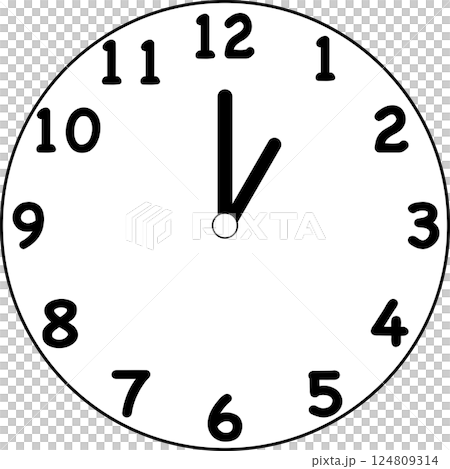 掛け時計 1時のイラスト素材 [124809314] - PIXTA