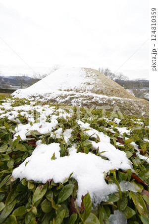 雪降り積もる高松塚古墳 雪降り積もる高松塚古墳 124810359