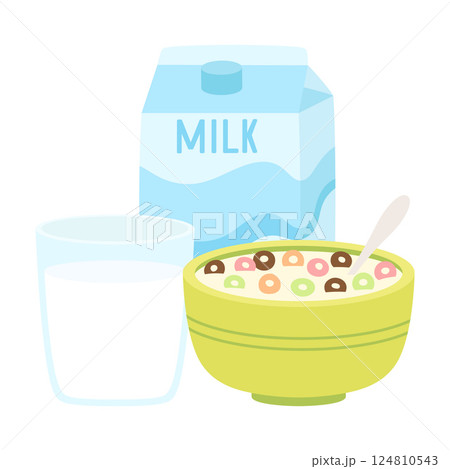 healthy breakfast set, flat style 124810543