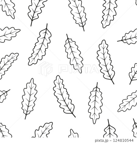 outline arugula leaves seamless pattern 124810544
