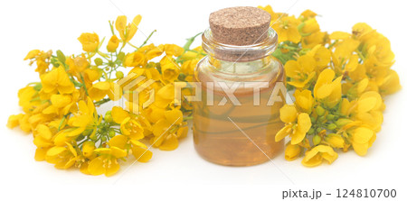 Mustard flowers with oil Mustard flowers with oil 124810700