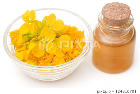 Mustard flowers with oil Mustard flowers with oil 124810701