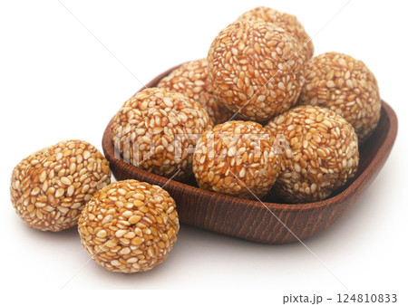 Sesame caramel laddu 124810833