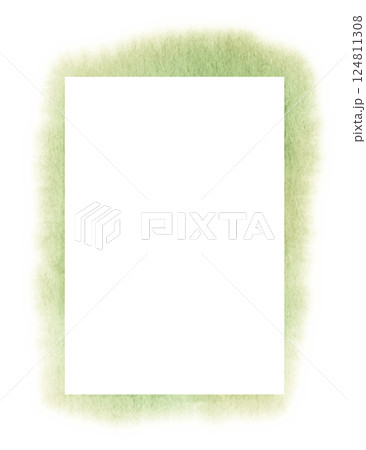 緑の四角い滲みのフレーム 124811308