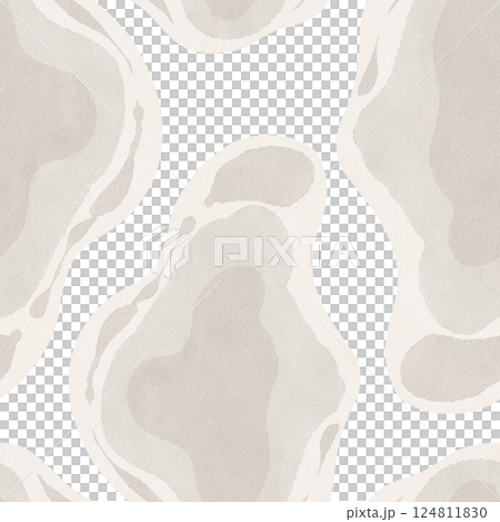Seamless pattern of watercolor spots. Beige stones and puddles of liquid. Animal shrug pattern. Round soft shapes. Watercolor illustration. Hand drawing. High quality illustration 124811830