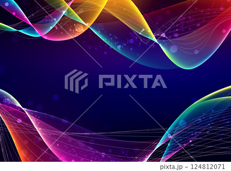 Rainbow colored abstract in flow background illustration 124812071