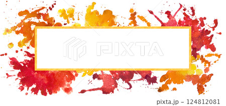 Colorful template with watercolor splashes, blots and stains. 124812081