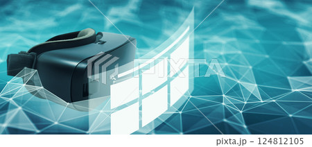 Virtual reality web page network concept. 124812105