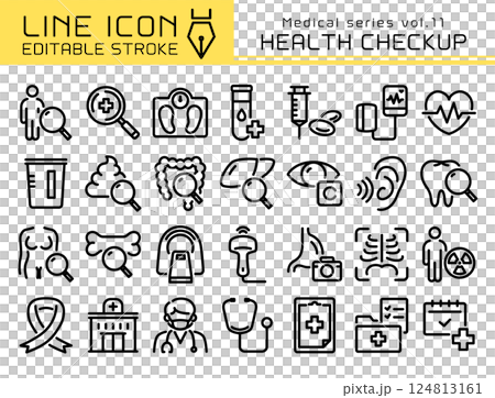 Line Icon Medical Series vol.11 Health Checkups and Medical Checkups 124813161