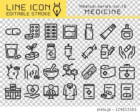 Line Icon 醫療系列第 12 卷 醫學 124813163